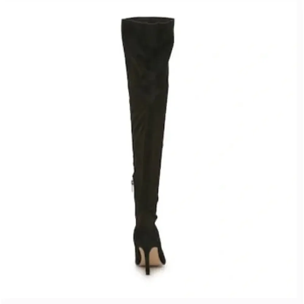 Marc Fisher Tiago Over the Knee Boots 8.5 Black NEW Tall Heel Glam OTK